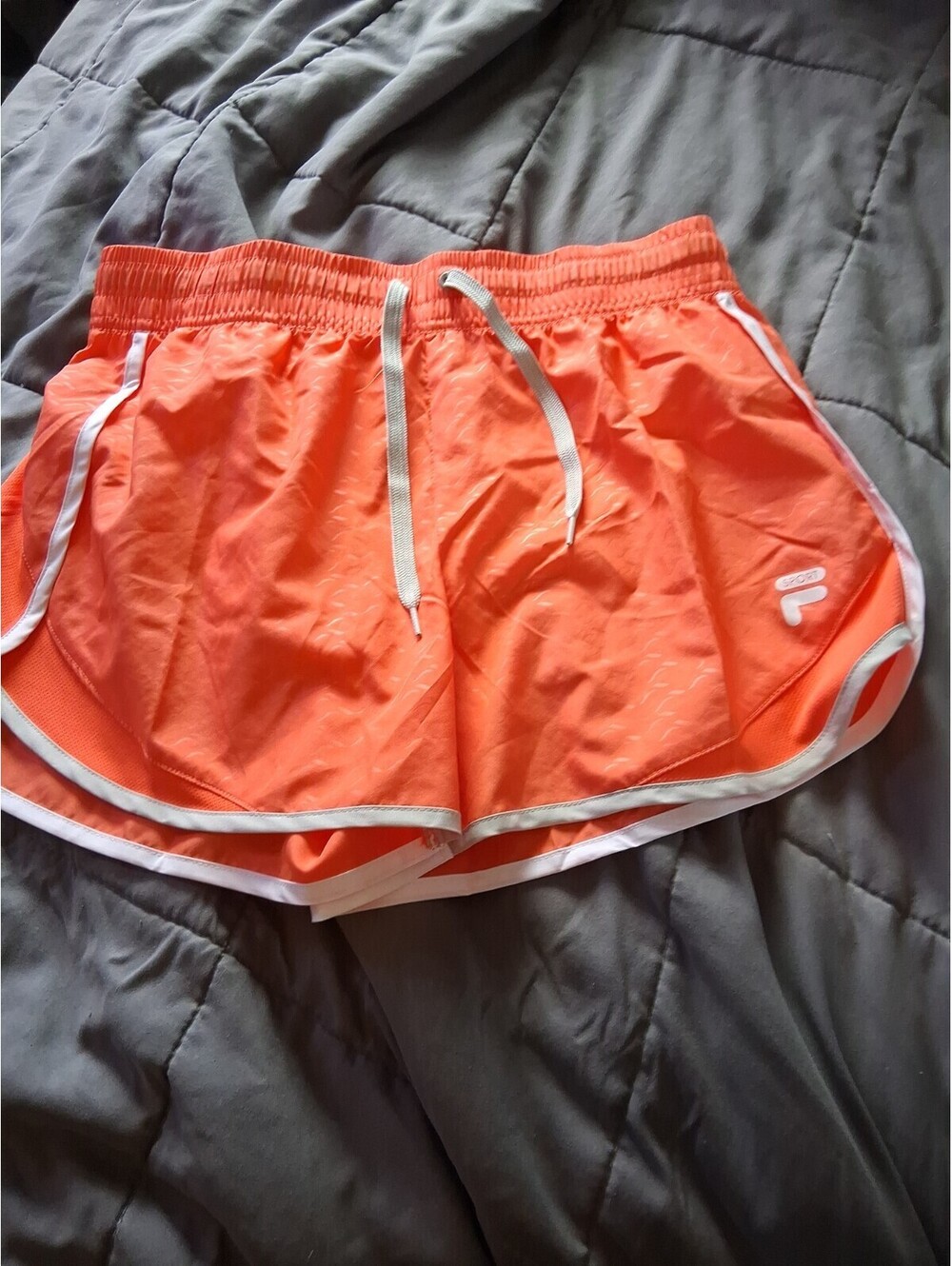FILA Women’s Size XS Orange Shorts Running Athletic Liner Brief Drawstring E2